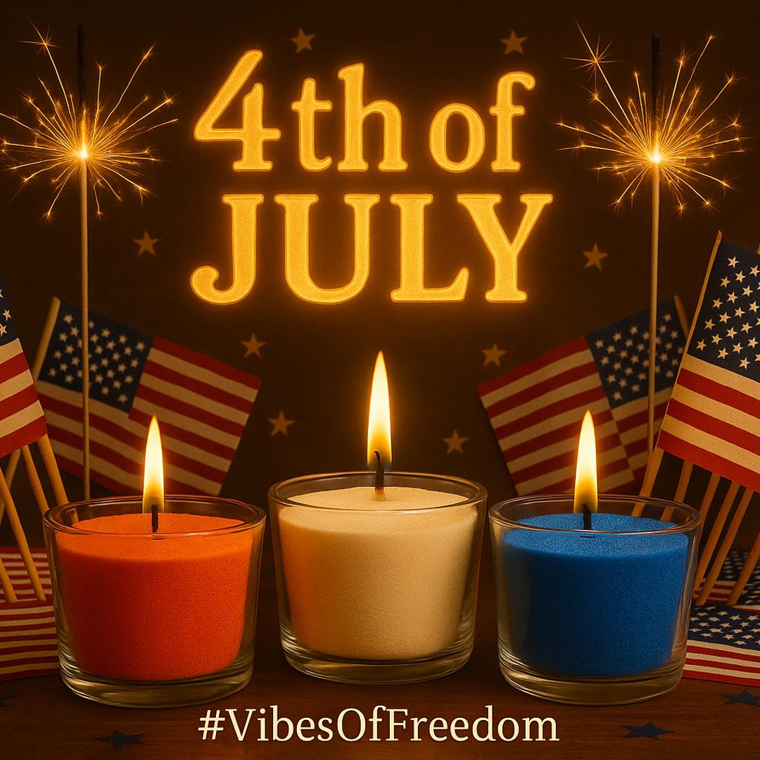 Limited Edition 4th of July Candle Trio – 19oz Pearled Candles